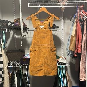 Yellow Courduroy American Apparel Overall Skirt Dress